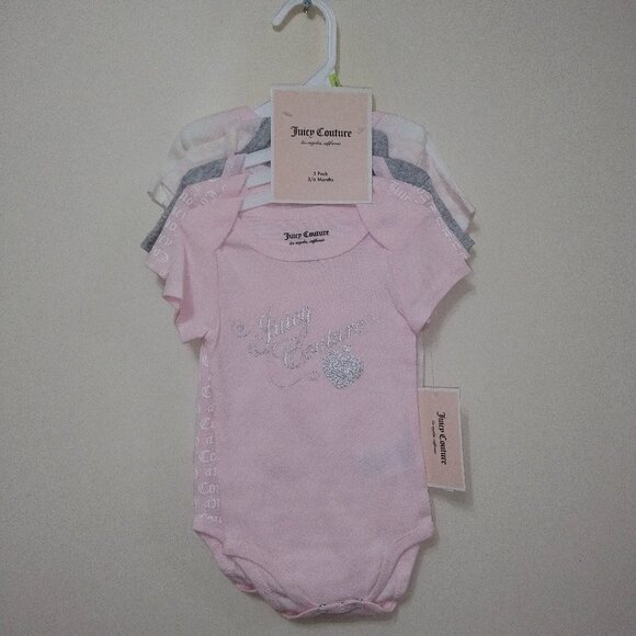 NWT Juicy Couture 5-pack baby onesies Size 3/6 months - Picture 1 of 3